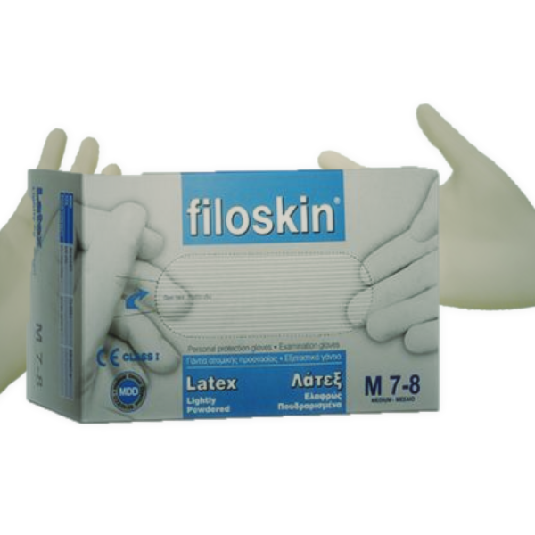 Γάντια Latex με πούδρα Filoskin