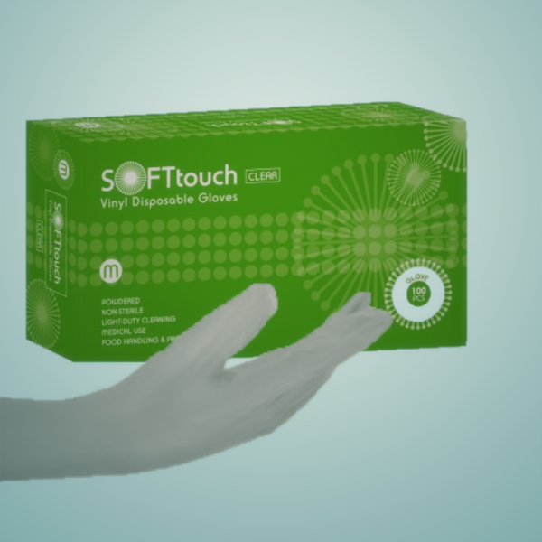 γάντια βινυλίου με πούδρα soft touch